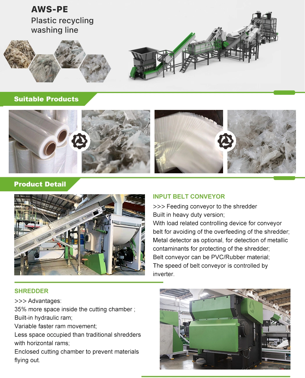 High Quality Equipment LDPE Film Recycling Production Line