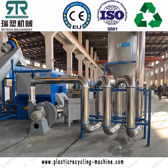 Retech Double-Stage Water-Cooling PP/PE/HDPE/LDPE/Pet Plastique Agriculture Film Sacs tissés Concassage Lavage Déshydratation Recyclage Pelletisation Machine